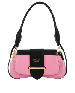Sidonie Shoulder Bag, Leather, Black/Pink, MH025, DB, 3*